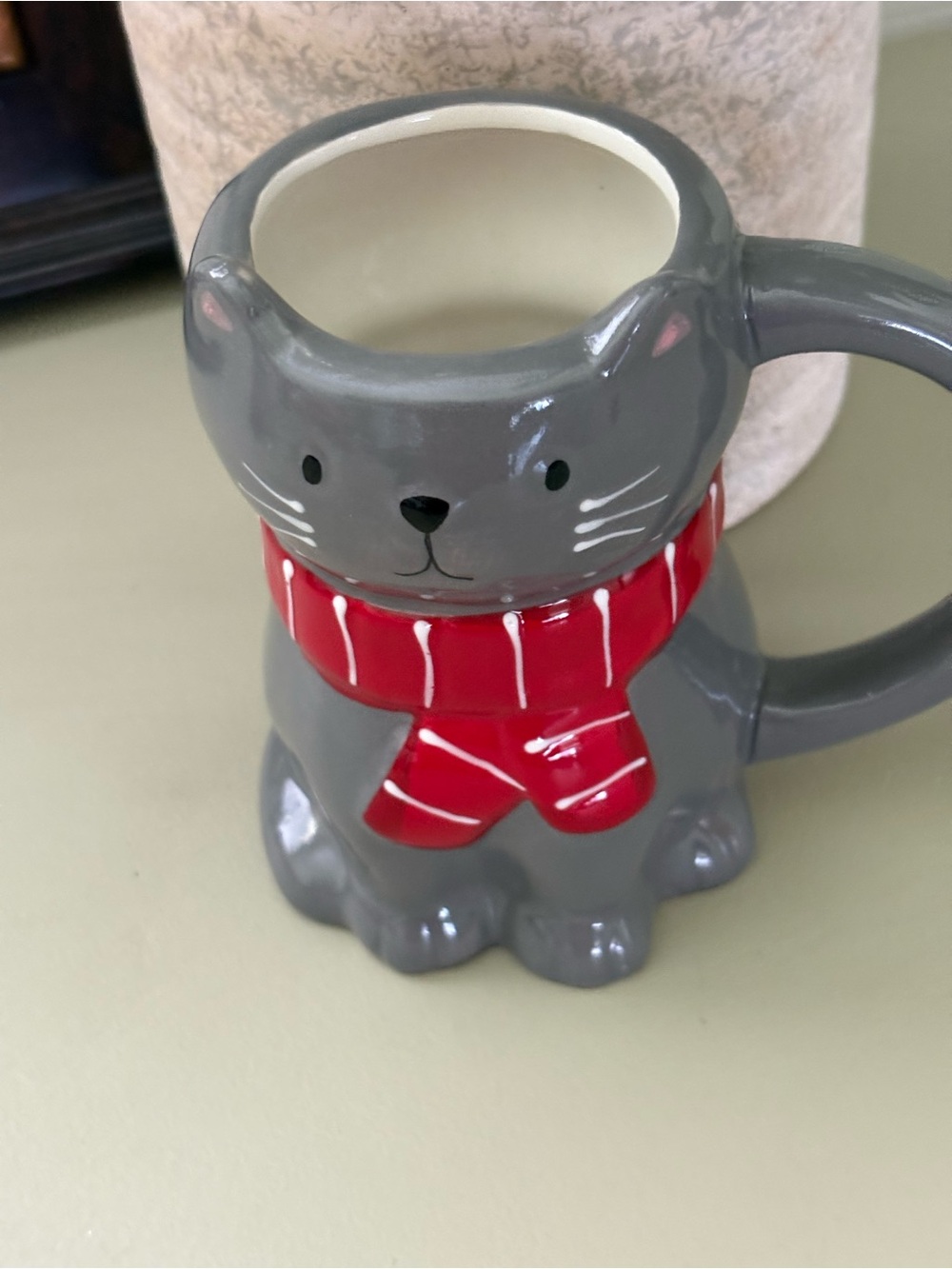 Wondershop Gray Cat Mug with Red Scarf